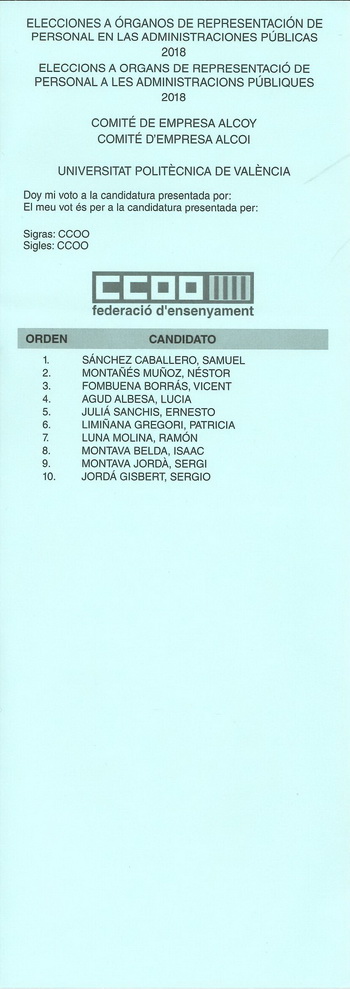 Papeleta votacion CE Alcoy Alicante 350x990