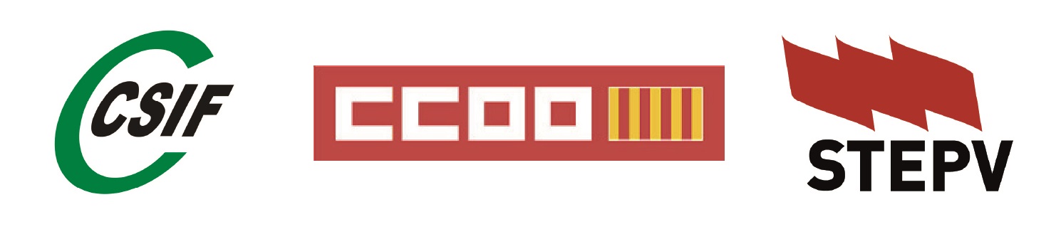 Logos CSIF CCOO STEPV