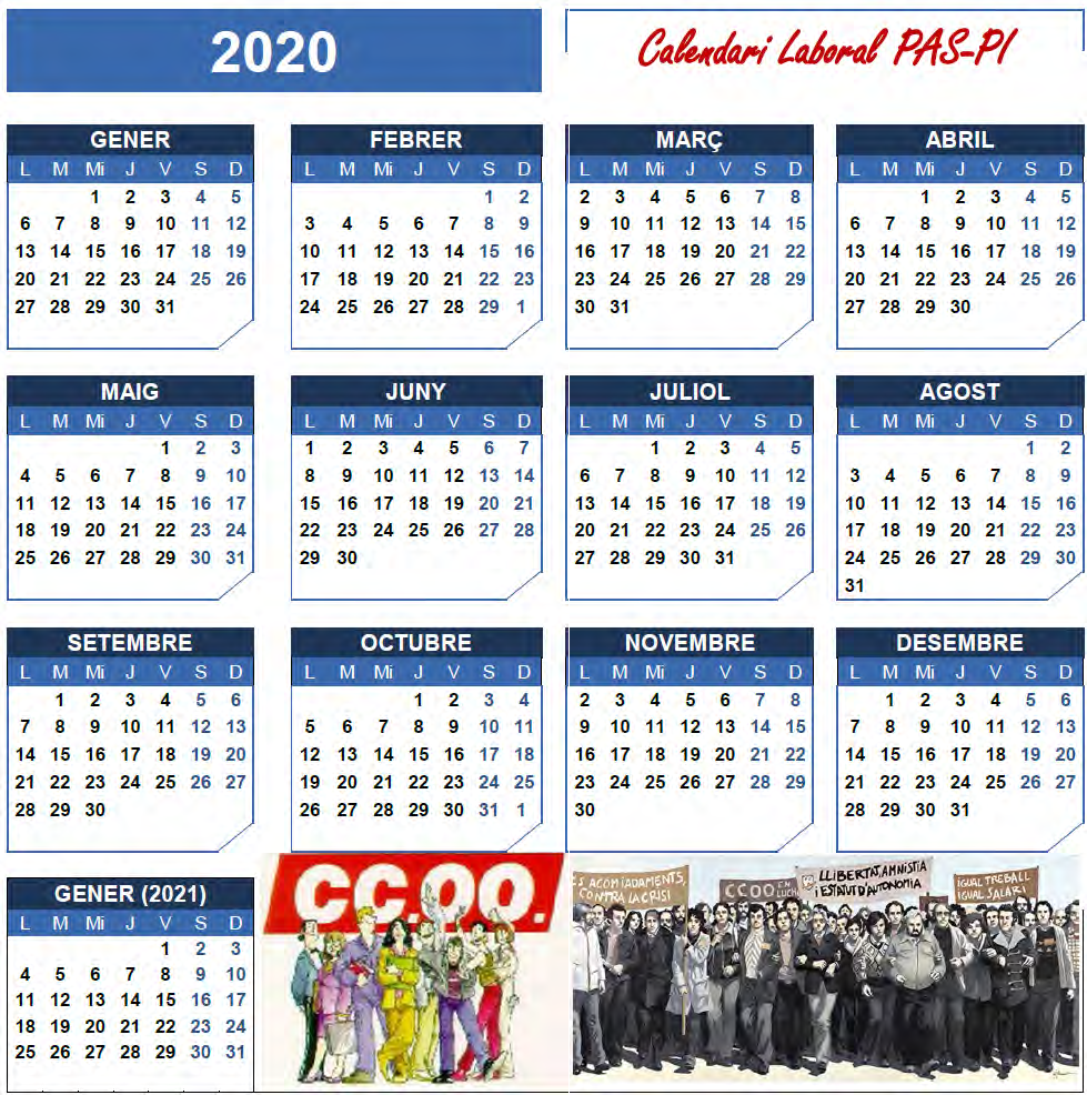 2020 proposta calendari laboral PAS y PI 2020 CCOO 04